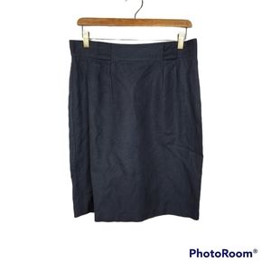 Boden Gray Linen Blend Lined Pencil Skirt Size 10 R